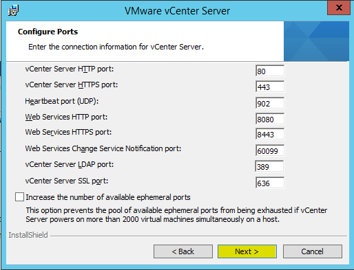 Than 2000. VCENTER Server configuration file. Add Heartbeat Port.