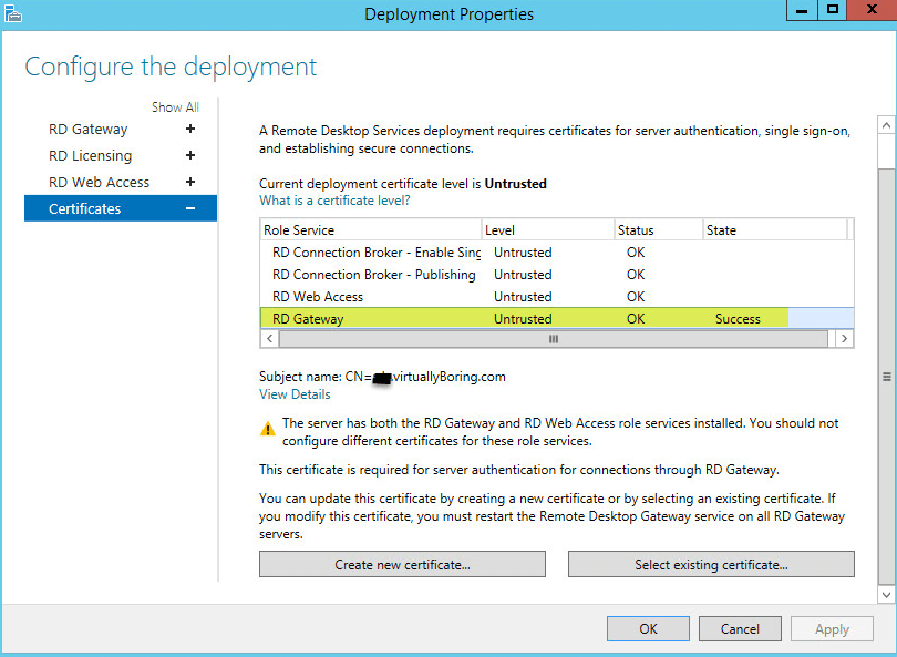 windows server 2012 remote desktop certificate