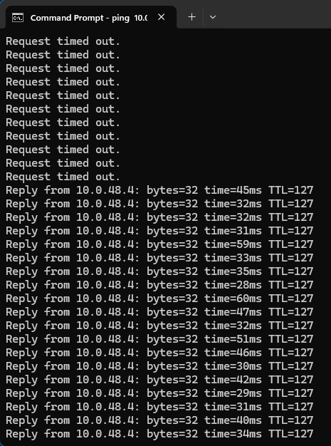 Windows Firewall disabled on Azure VM to allow ICMP test traffic
