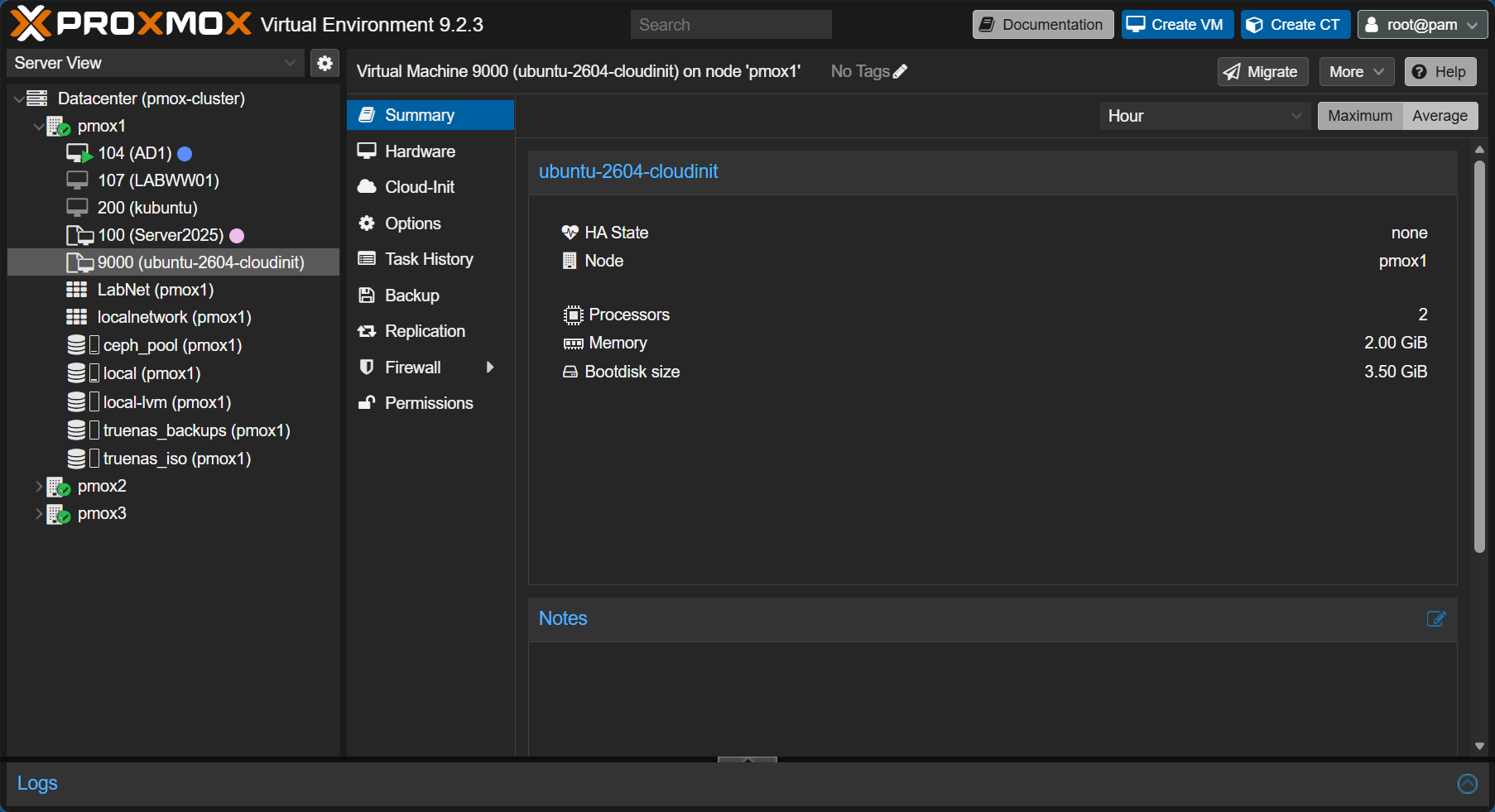 Step 7.1 - Template icon visible in Proxmox UI