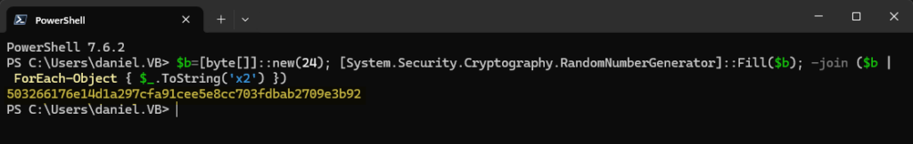 PowerShell Command to generate Shared Key (PSK)