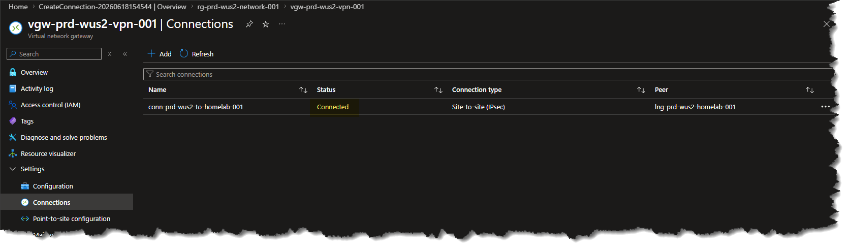 Site-to-Site tunnel showing connected on the UniFi UDM SE