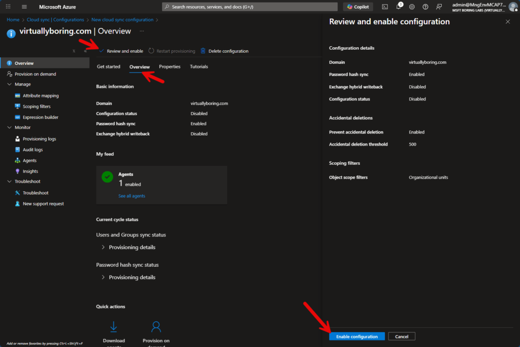 Review and enable confirmation for the Cloud Sync configuration